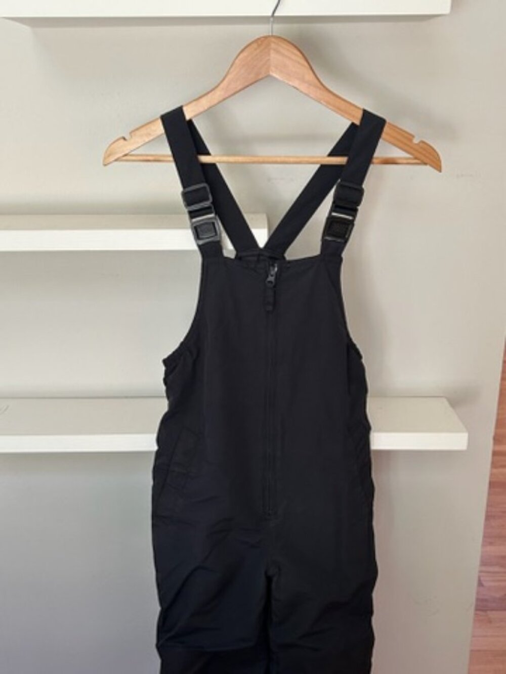 Lands' End Kids Squall Waterproof Snow Bib Overalls — Black — Size 8